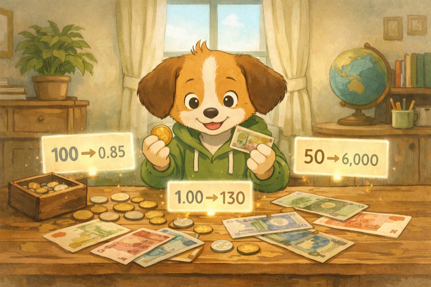 Wallie compares coins from multiple currencies and celebrates savings